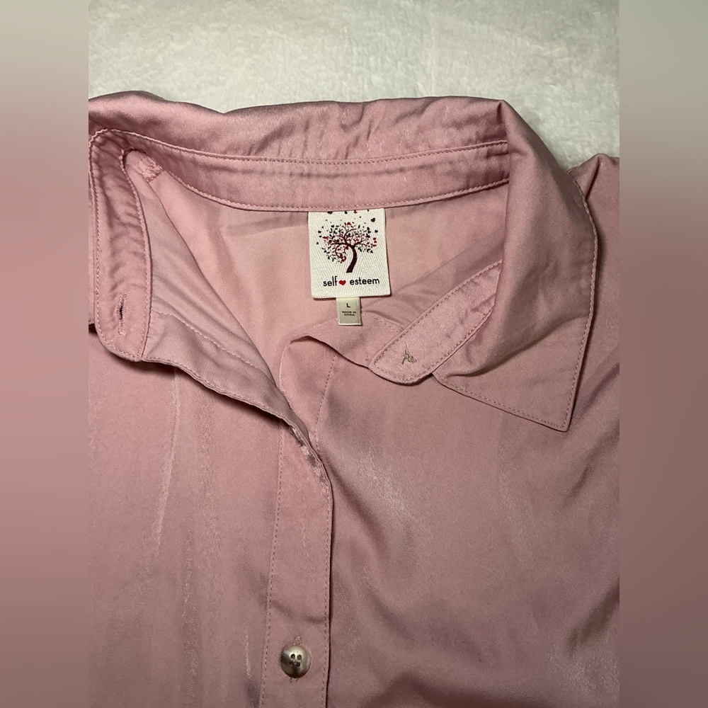 Pink Button-Up Women's Top - Picture 4 of 7